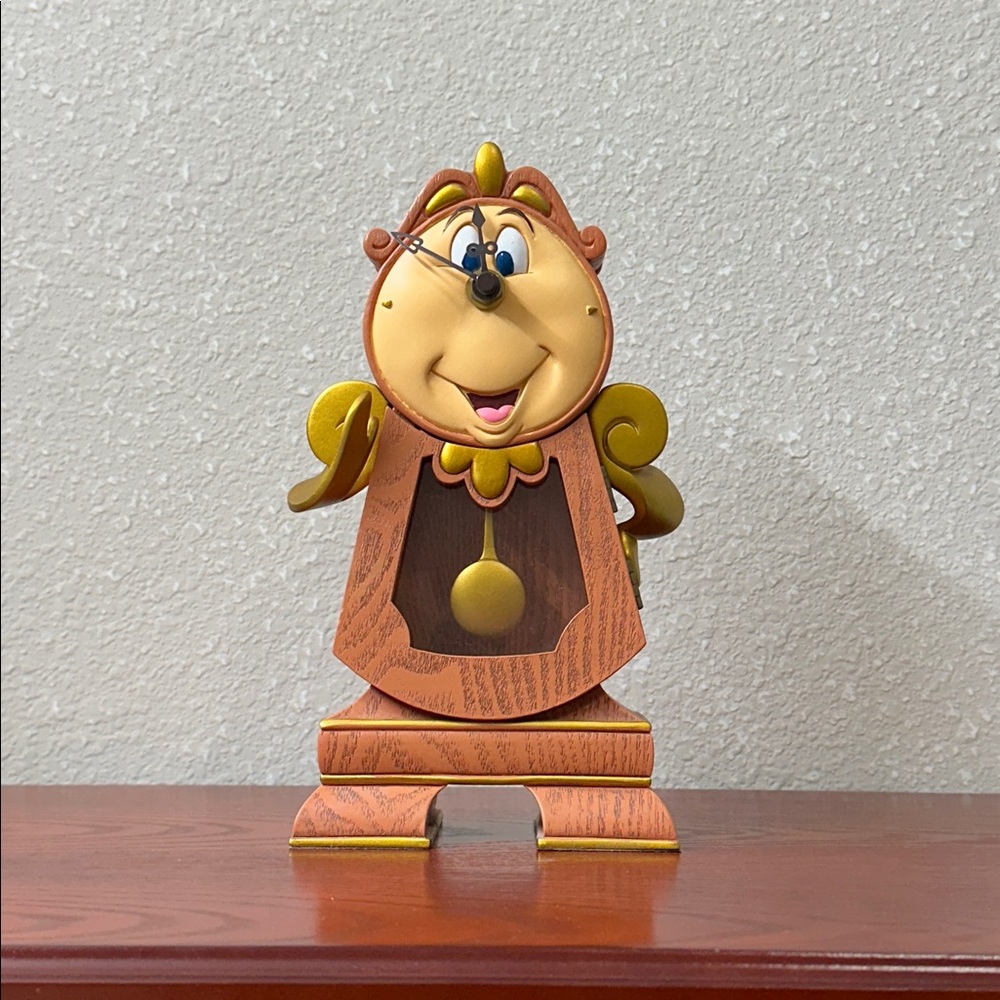 Charming Brown and Gold Clock Figurine